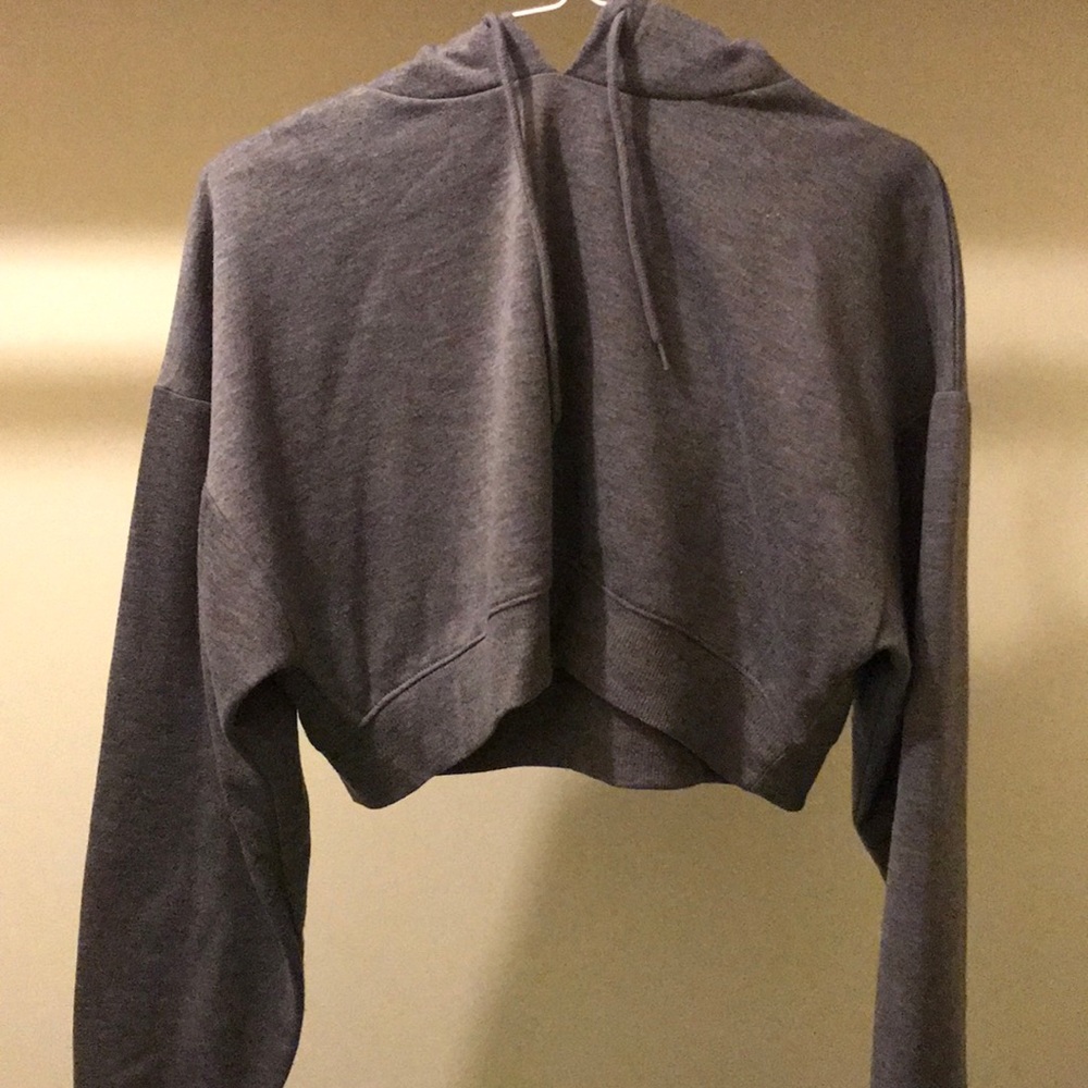 Gray cropped hoodie
